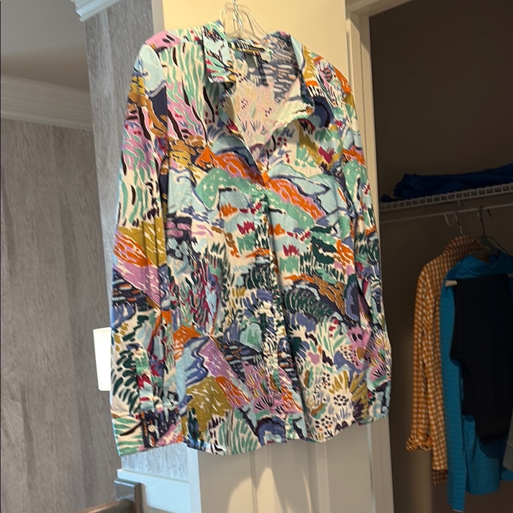 Colorful Abstract Print Women's Blouse